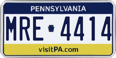 PA license plate MRE4414