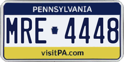 PA license plate MRE4448