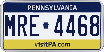 PA license plate MRE4468