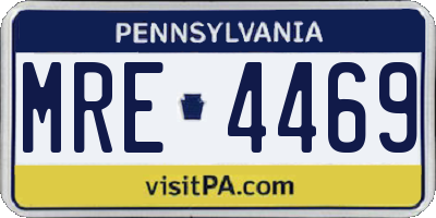 PA license plate MRE4469