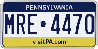 PA license plate MRE4470