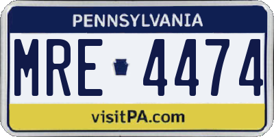 PA license plate MRE4474