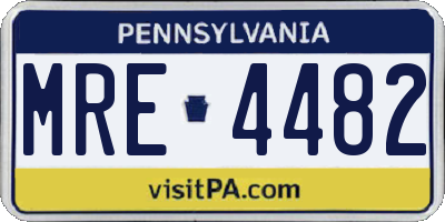 PA license plate MRE4482