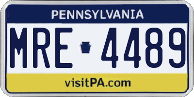 PA license plate MRE4489