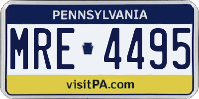 PA license plate MRE4495