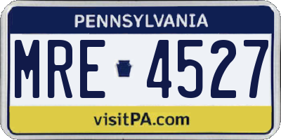 PA license plate MRE4527