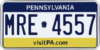 PA license plate MRE4557
