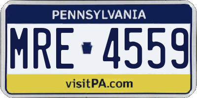 PA license plate MRE4559