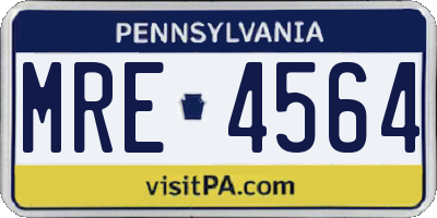 PA license plate MRE4564
