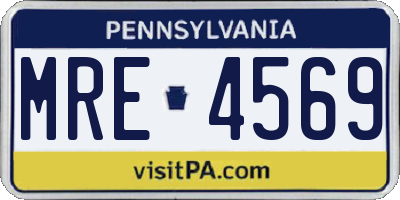PA license plate MRE4569