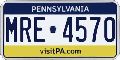 PA license plate MRE4570