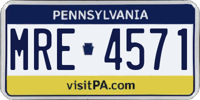 PA license plate MRE4571