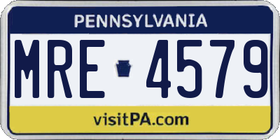 PA license plate MRE4579
