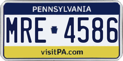 PA license plate MRE4586