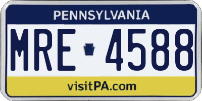 PA license plate MRE4588