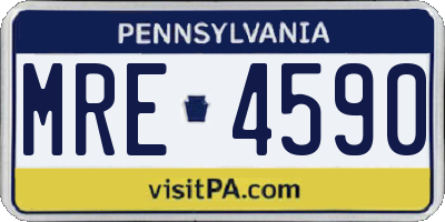 PA license plate MRE4590