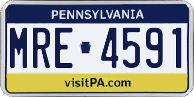 PA license plate MRE4591
