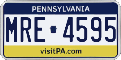 PA license plate MRE4595