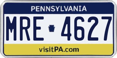 PA license plate MRE4627