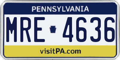 PA license plate MRE4636