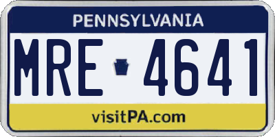 PA license plate MRE4641