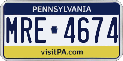 PA license plate MRE4674