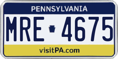 PA license plate MRE4675