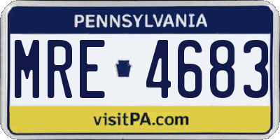 PA license plate MRE4683