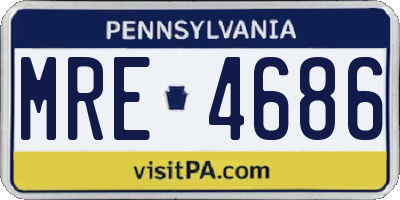 PA license plate MRE4686