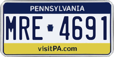 PA license plate MRE4691