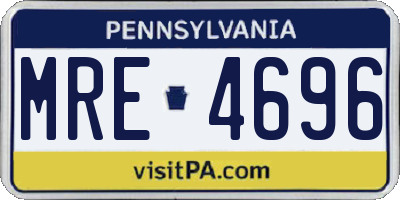PA license plate MRE4696