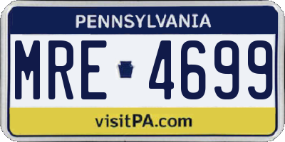 PA license plate MRE4699