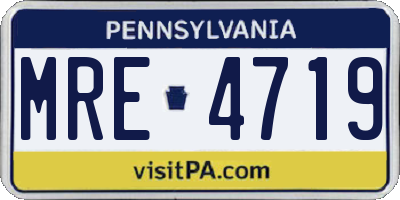 PA license plate MRE4719
