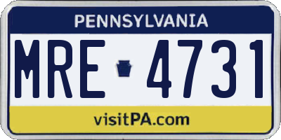 PA license plate MRE4731