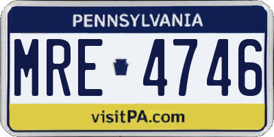 PA license plate MRE4746