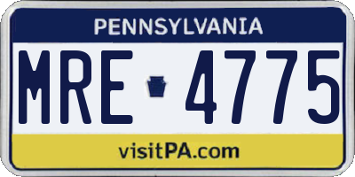 PA license plate MRE4775