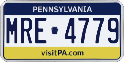 PA license plate MRE4779
