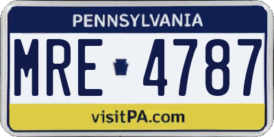 PA license plate MRE4787