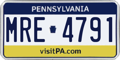 PA license plate MRE4791
