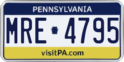 PA license plate MRE4795
