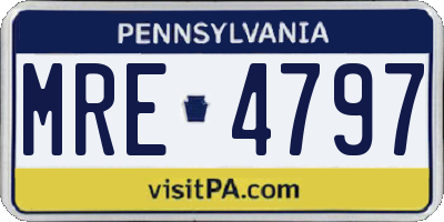 PA license plate MRE4797