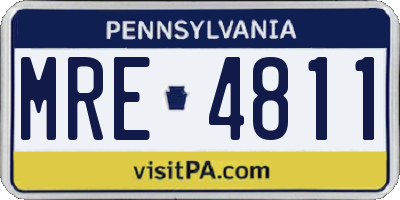 PA license plate MRE4811