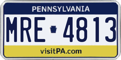 PA license plate MRE4813