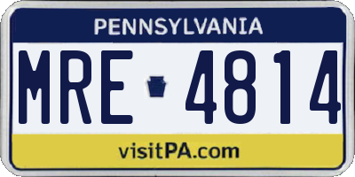 PA license plate MRE4814