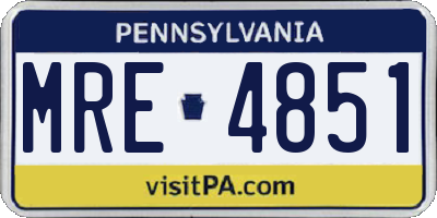 PA license plate MRE4851