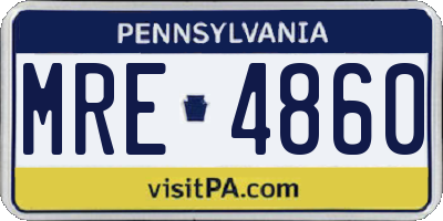 PA license plate MRE4860