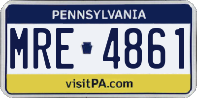 PA license plate MRE4861
