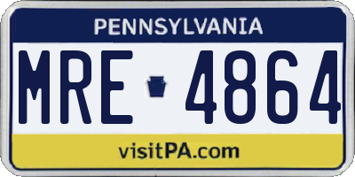 PA license plate MRE4864