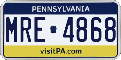 PA license plate MRE4868
