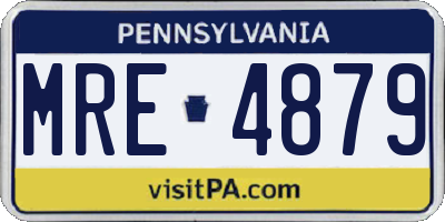 PA license plate MRE4879